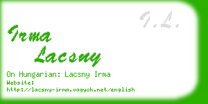 irma lacsny business card